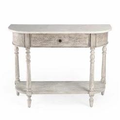 Buy 🌟 Butler Specialty Wood Butler Danielle Marble Console Table - Rustic Gray 🔔 -Convenience Concepts Shop detail2BTR3757