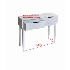 New 🔥 Resin K And B Furniture White Collection Console Table 🎉 -Convenience Concepts Shop detail2KBF1089