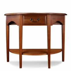 Discount ⭐ Wood Leick Home One Drawer Demilune Hall Console With Shelf, Medium Oak ???? 13 Discount ⭐ Wood Leick Home One Drawer Demilune Hall Console With Shelf, Medium Oak ???? -Convenience Concepts Shop detail2LEI063
