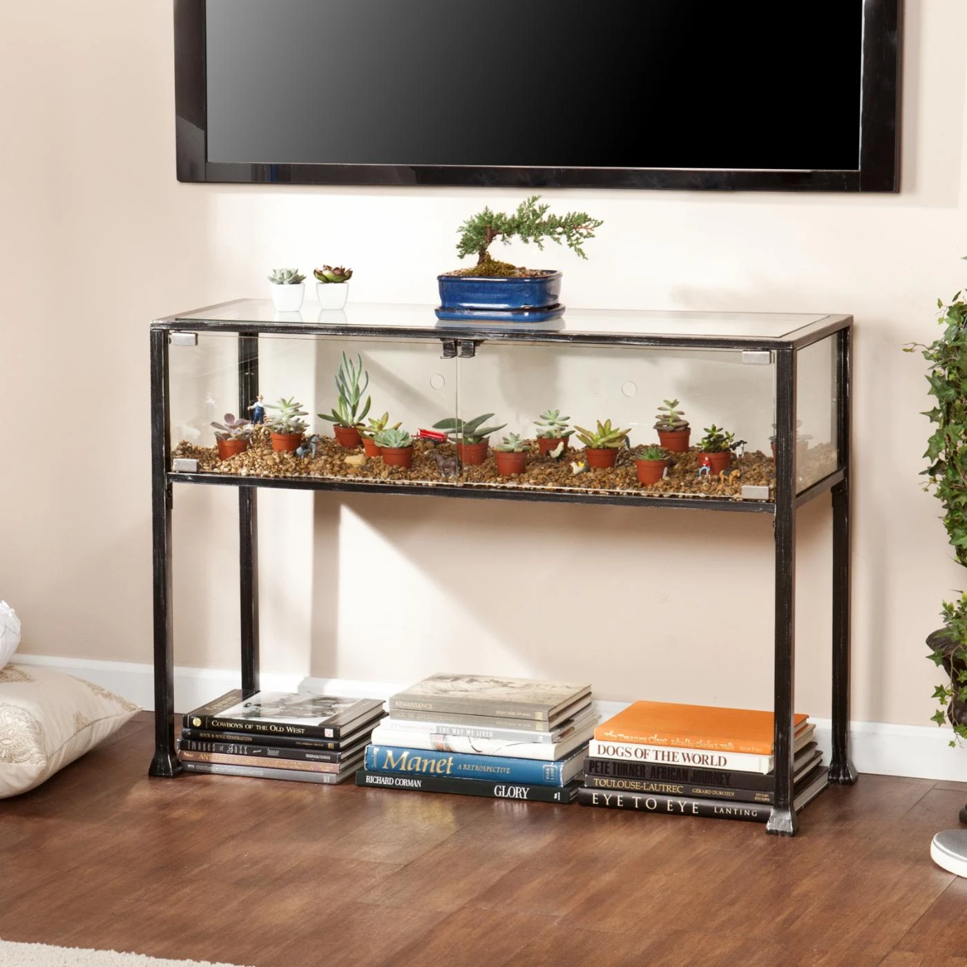 New ???? Metal Southern Enterprises Terrarium Console Table ✔️ 4 New ???? Metal Southern Enterprises Terrarium Console Table ✔️ - Image 4