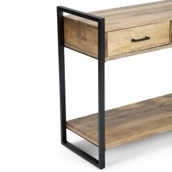 Budget ⌛ Metal HN Home Aurora Modern Farmhouse Natural Mango Wood Console Table ???? -Convenience Concepts Shop detail2SIMP1137