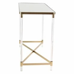 Flash Sale π DecMode Modern Iron And Acrylic Rectangular Mirror Console Table π 9 Flash Sale π DecMode Modern Iron And Acrylic Rectangular Mirror Console Table π -Convenience Concepts Shop detail2UMA9961