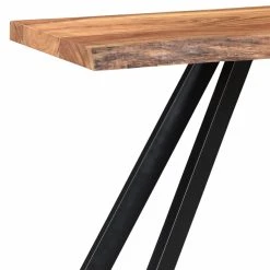 Buy ✔️ Metal !nspire Rustic Industrial Solid Wood And Iron Angled Leg Console Table 🛒 -Convenience Concepts Shop detail2WORW460