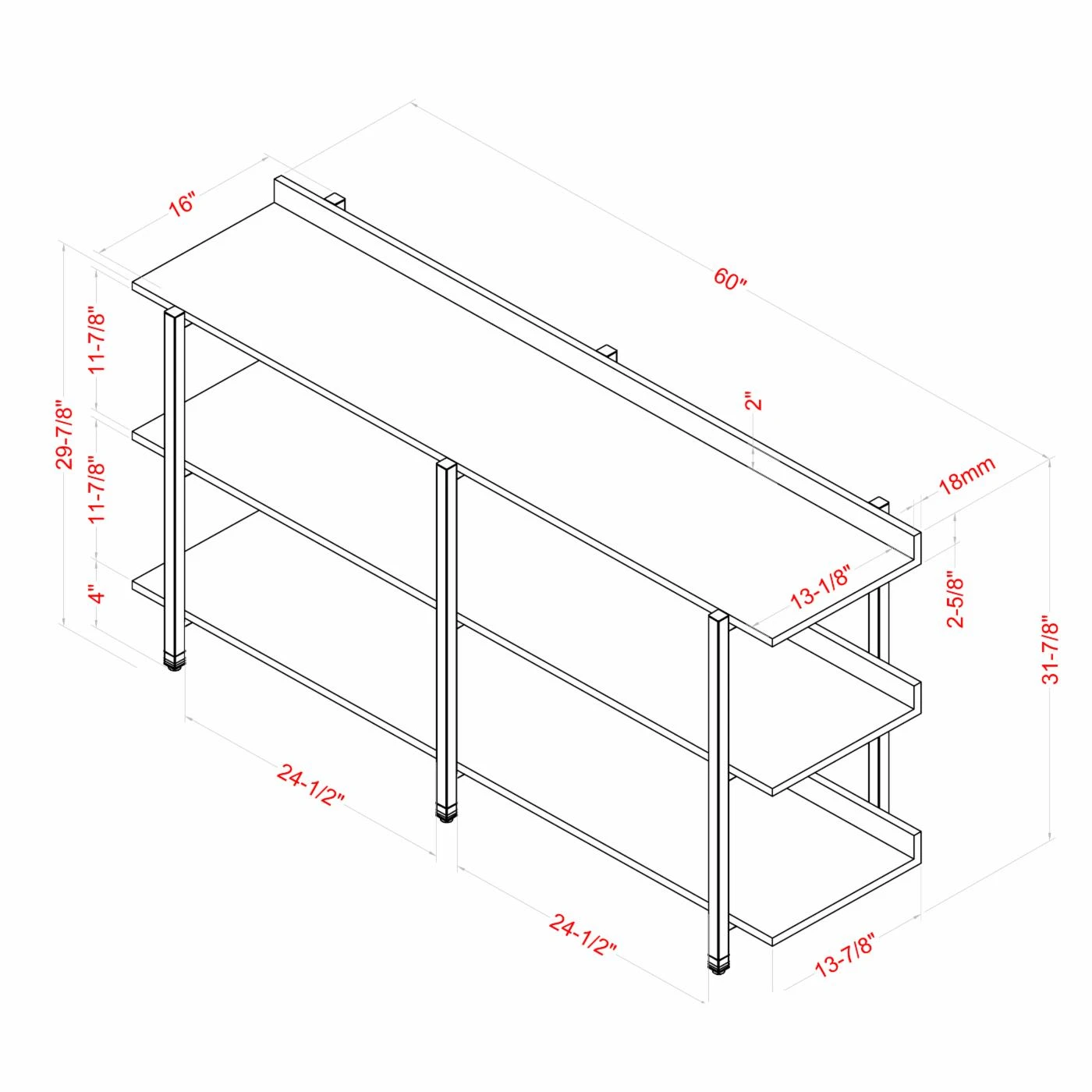 Buy 👍 Metal Furniture Of America Halima 3-Shelf Display Shelf - Light Walnut 💯 6 Buy 👍 Metal Furniture Of America Halima 3-Shelf Display Shelf - Light Walnut 💯 - Image 6