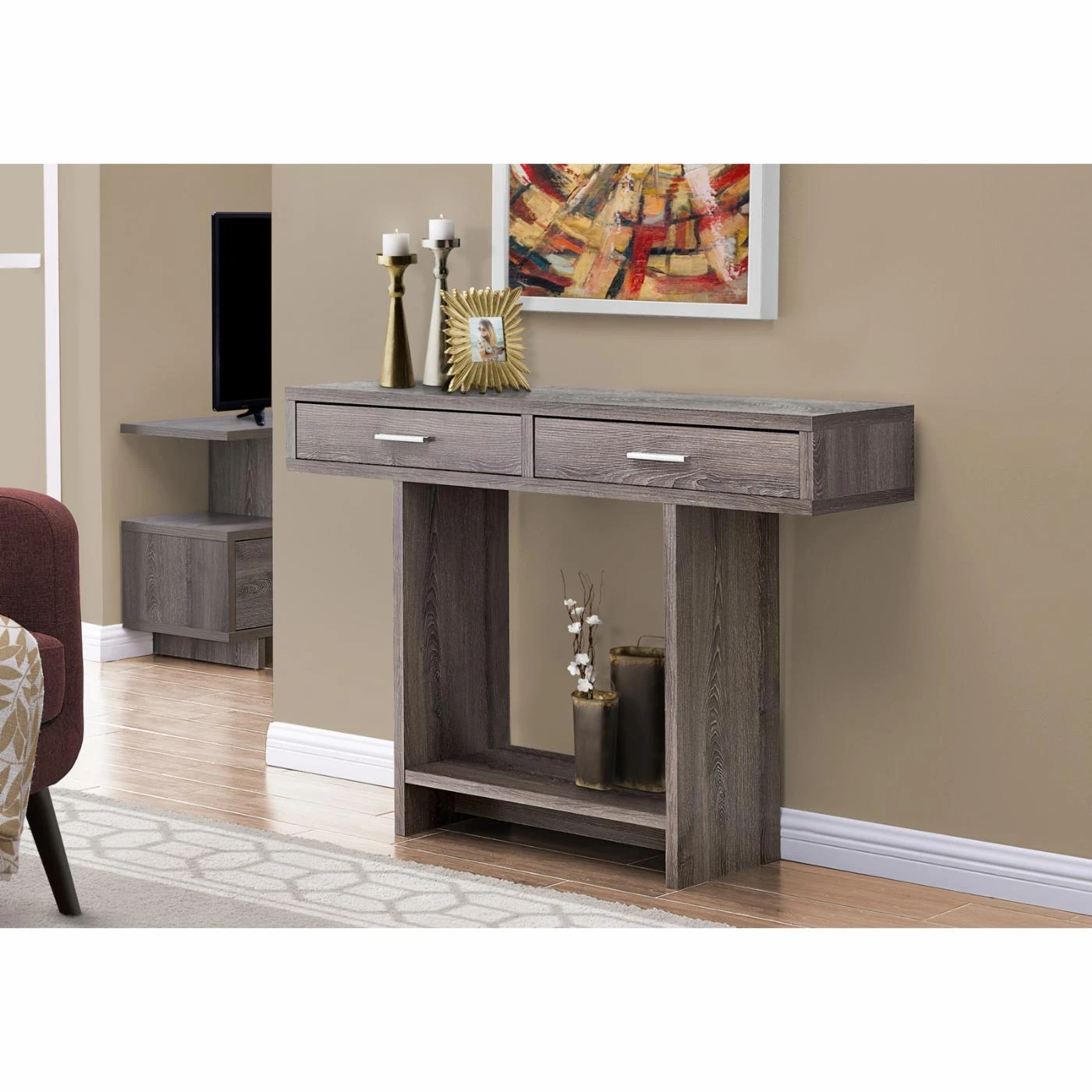 Best Sale ???? Wood Monarch Specialties Contemporary 2 Drawer Console Table ✨ 6 Best Sale ???? Wood Monarch Specialties Contemporary 2 Drawer Console Table ✨ - Image 6