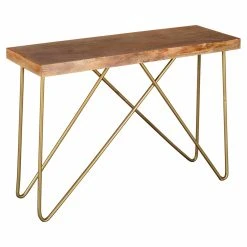 Discount ⭐ Metal !nspire Rustic Modern Solid Wood And Iron Console Table 🤩 -Convenience Concepts Shop detail3WORW458