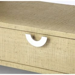 Cheapest 🌟 Wood Butler Specialty Amelle Blue Raffia Console Table 🔔 -Convenience Concepts Shop detail4BTR3438