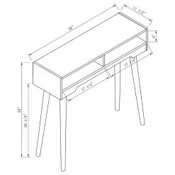 Brand new 🛒 Wood Furniture Of America Funkhouser Mid-Century 2-Shelf Console Table - Weathered Walnut 🔥 -Convenience Concepts Shop detail4ENLB5602