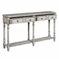 Promo ???? Wood HomeFare Distressed 2 Drawer Console Table ???? -Convenience Concepts Shop detail4HOMM2207