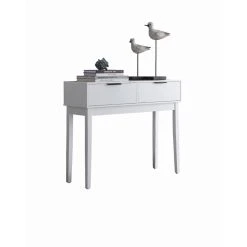 New 🔥 Resin K And B Furniture White Collection Console Table 🎉 -Convenience Concepts Shop detail4KBF1089