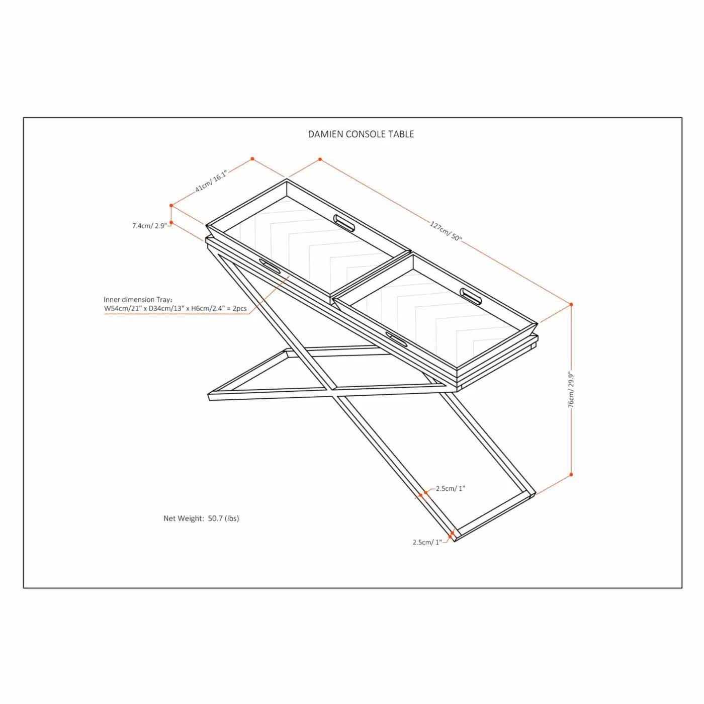 Hot Sale ???? Brooklyn & Max Metal Brooklyn + Max Dionne Aged Elm Wood Tray Top Console Table ???? 7 Hot Sale ???? Brooklyn & Max Metal Brooklyn + Max Dionne Aged Elm Wood Tray Top Console Table ???? - Image 7