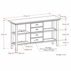 Cheapest ⌛ Brooklyn & Max Brooklyn + Max Stanwick Rustic Pine Wood Console Table ???? -Convenience Concepts Shop detail4SIMP1136