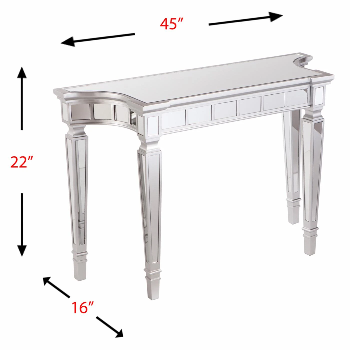Cheap 😉 Glass Southern Enterprises Glenview Glam Mirrored Console Table - Matte Silver 🥰 8 Cheap 😉 Glass Southern Enterprises Glenview Glam Mirrored Console Table - Matte Silver 🥰 - Image 8