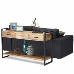 Budget ⌛ Metal HN Home Aurora Modern Farmhouse Natural Mango Wood Console Table ???? -Convenience Concepts Shop detail5SIMP1137