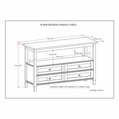 Cheap ???? Brooklyn & Max Rectangle Brooklyn + Max Lexington Pine Wood Console Table ???? -Convenience Concepts Shop detail5SIMP1142