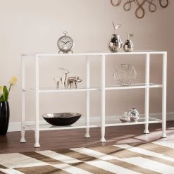 Outlet 😀 Southern Enterprises Jaymes Metal / Glass 3-Tier Console Table/Media Stand 👏 -Convenience Concepts Shop detail6SEI2393