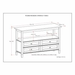 Cheap ???? Brooklyn & Max Rectangle Brooklyn + Max Lexington Pine Wood Console Table ???? -Convenience Concepts Shop detail6SIMP1142