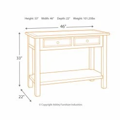 Discount 😍 Wood Signature Design By Ashley Bolanburg Rectangular 2 Drawer Sofa Table 🌟 -Convenience Concepts Shop detail7ASHY4978