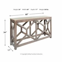 Brand new 🔥 Wood Signature Design By Ashley Lanzburg Weathered Console Table 😉 -Convenience Concepts Shop detail7ASHY6955