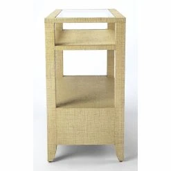 Cheapest 🌟 Wood Butler Specialty Amelle Blue Raffia Console Table 🔔 -Convenience Concepts Shop detail7BTR3438