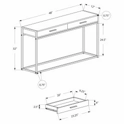 Buy 🛒 Metal Monarch Specialties Rectangular 2 Drawer Console Table 🌟 -Convenience Concepts Shop detail7MON1618
