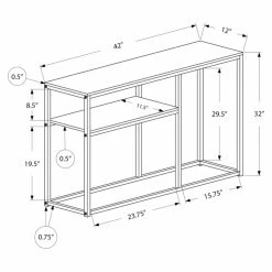 Wholesale 🔥 Metal Monarch Specialties Rectangular Console Table With Half Shelf ⌛ -Convenience Concepts Shop detail7MON1619