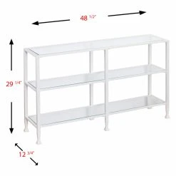 Outlet 😀 Southern Enterprises Jaymes Metal / Glass 3-Tier Console Table/Media Stand 👏 -Convenience Concepts Shop detail7SEI2393