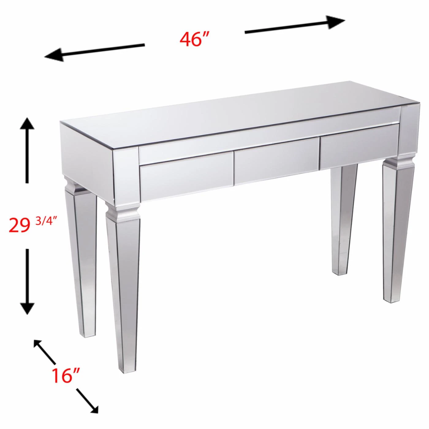 Outlet 💯 Glass Southern Enterprises Darien Contemporary Mirrored Console Table 🎁 10 Outlet 💯 Glass Southern Enterprises Darien Contemporary Mirrored Console Table 🎁 - Image 10
