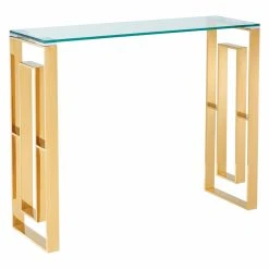Discount 😍 Metal !nspire Stainless Steel Block Design Console Table ⌛ -Convenience Concepts Shop detail7WORW206