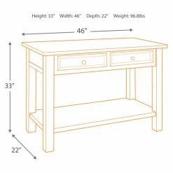 Discount 😍 Wood Signature Design By Ashley Tyler Creek Rectangular 2 Drawer Sofa Table 🎉 -Convenience Concepts Shop detailASHY4997
