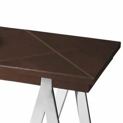 Outlet ❤️ Butler Specialty Butler Maxim Leather And Metal Console Table 🥰 -Convenience Concepts Shop detailBTR1937