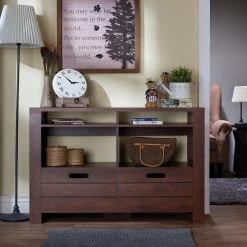 Best Sale 🛒 Wood Furniture Of America Briet Rustic Storage Console Table 🎁 -Convenience Concepts Shop detailENLB4832