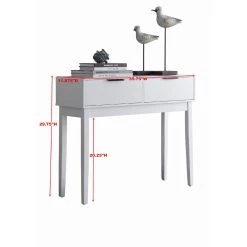 New 🔥 Resin K And B Furniture White Collection Console Table 🎉 -Convenience Concepts Shop detailKBF1089