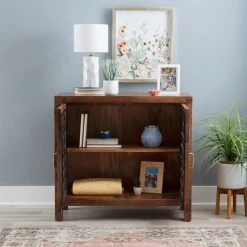 Wholesale ✨ Metal Powell Cabarras 2-Door Console - Brown 🛒 -Convenience Concepts Shop detailLHD2455