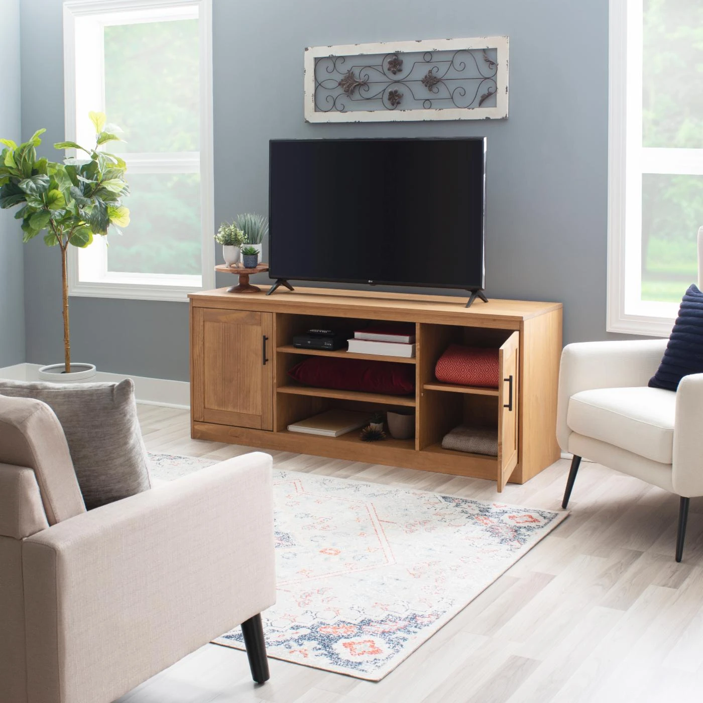 Outlet ✔️ Wood Linon Vincent 2-Door Console Table - Matte Maple ❤️ 3 Outlet ✔️ Wood Linon Vincent 2-Door Console Table - Matte Maple ❤️ - Image 3