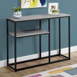 Wholesale 🔥 Metal Monarch Specialties Rectangular Console Table With Half Shelf ⌛ -Convenience Concepts Shop detailMON1619