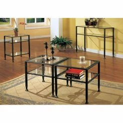Discount 👍 Southern Enterprises Black Metal Sofa Table ✔️ -Convenience Concepts Shop detailSEI384