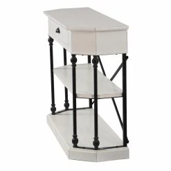 Flash Sale ✔️ Wood StyleCraft 3 Tier Single Drawer Clipped Corner Console Table 👏 -Convenience Concepts Shop detailSTL2038