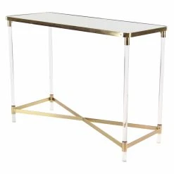 Flash Sale π DecMode Modern Iron And Acrylic Rectangular Mirror Console Table π 8 Flash Sale π DecMode Modern Iron And Acrylic Rectangular Mirror Console Table π -Convenience Concepts Shop detailUMA9961