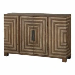 Budget 🔥 Wood Uttermost Layton Geometric Console Cabinet ✨ -Convenience Concepts Shop detailUMC8254