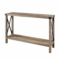 Promo ???? Wood HumbleNest Countryside Weathered Metal X Console Table ⭐ -Convenience Concepts Shop detailWAL689