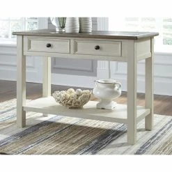 Discount 😍 Wood Signature Design By Ashley Bolanburg Rectangular 2 Drawer Sofa Table 🌟 -Convenience Concepts Shop inuseASHY4978
