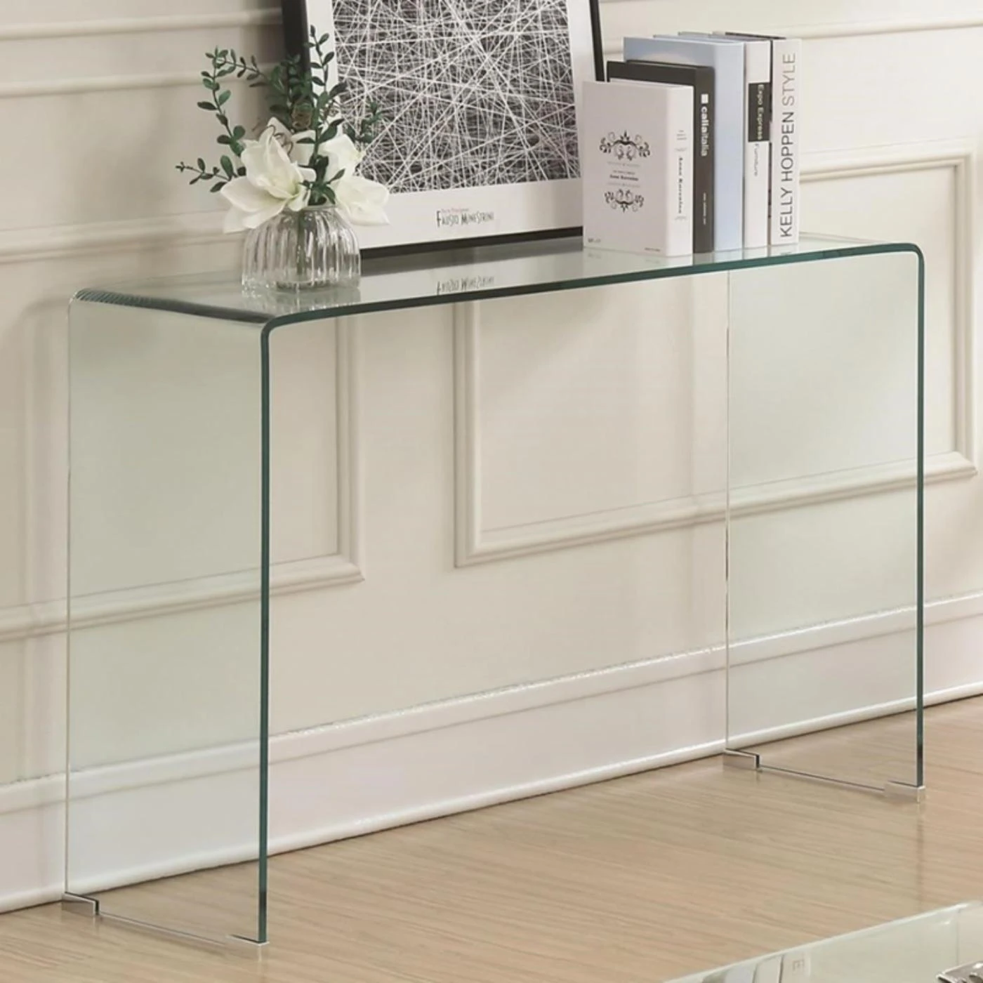 Hot Sale βοΈ Benzara Contemporary Minimal Clear Glass Sofa Table π― 2 Hot Sale βοΈ Benzara Contemporary Minimal Clear Glass Sofa Table π― - Image 2