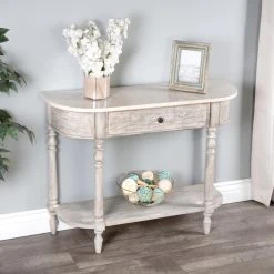Buy 🌟 Butler Specialty Wood Butler Danielle Marble Console Table - Rustic Gray 🔔 -Convenience Concepts Shop inuseBTR3757