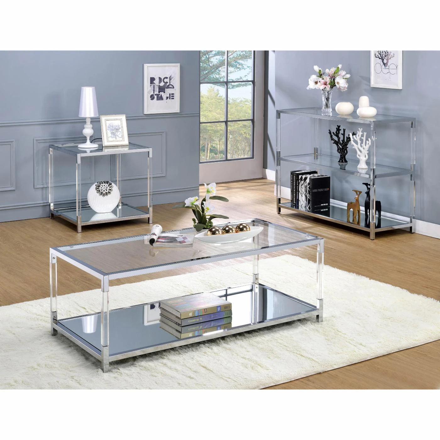 Discount 😉 Acrylic Furniture Of America Zoe Faux Lucite Console Table 🌟 2 Discount 😉 Acrylic Furniture Of America Zoe Faux Lucite Console Table 🌟 - Image 2