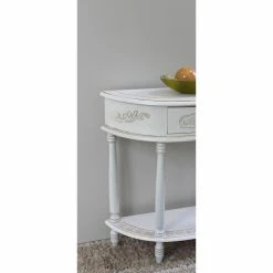 Best Pirce 👏 Wood International Caravan Windsor Antique White Hand Carved Console Table ⭐ -Convenience Concepts Shop inuseICI772