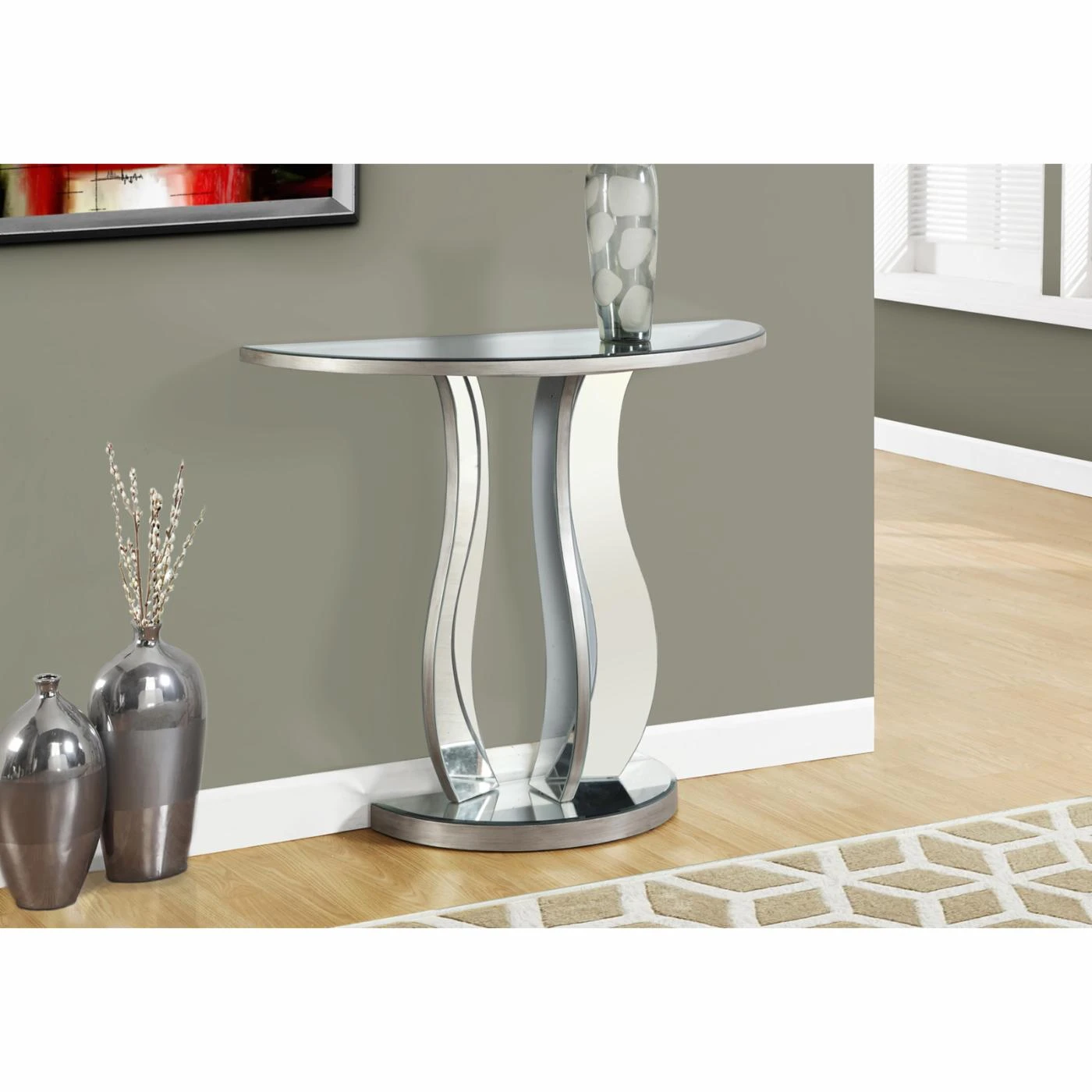 Coupon 𧨠Glass Monarch Specialties 36 In. Crescent Console Table π₯ 2 Coupon 𧨠Glass Monarch Specialties 36 In. Crescent Console Table π₯ - Image 2