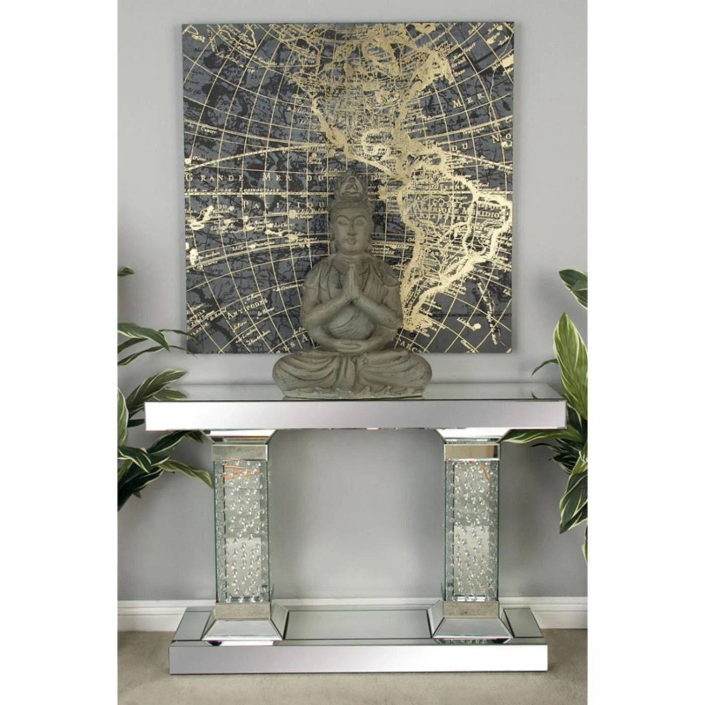 Promo π Glass DecMode Crystal Pedestal Rectangular Console Table π― 2 Promo π Glass DecMode Crystal Pedestal Rectangular Console Table π― - Image 2