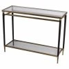 New ❤️ A & B Home Metal A & B Home Modern Chic Glass Console Table In Gold And Black ????