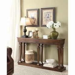 Flash Sale ???? Wood Acme Furniture Garrison Oak Console Table ????